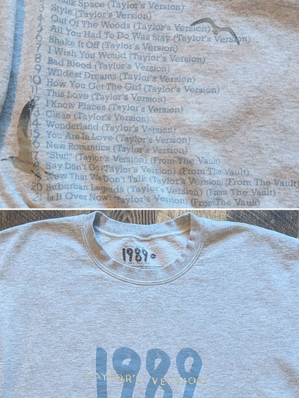 Taylor Swift Sweatshirt 1989 Taylor’s Version Gray XL Fleece